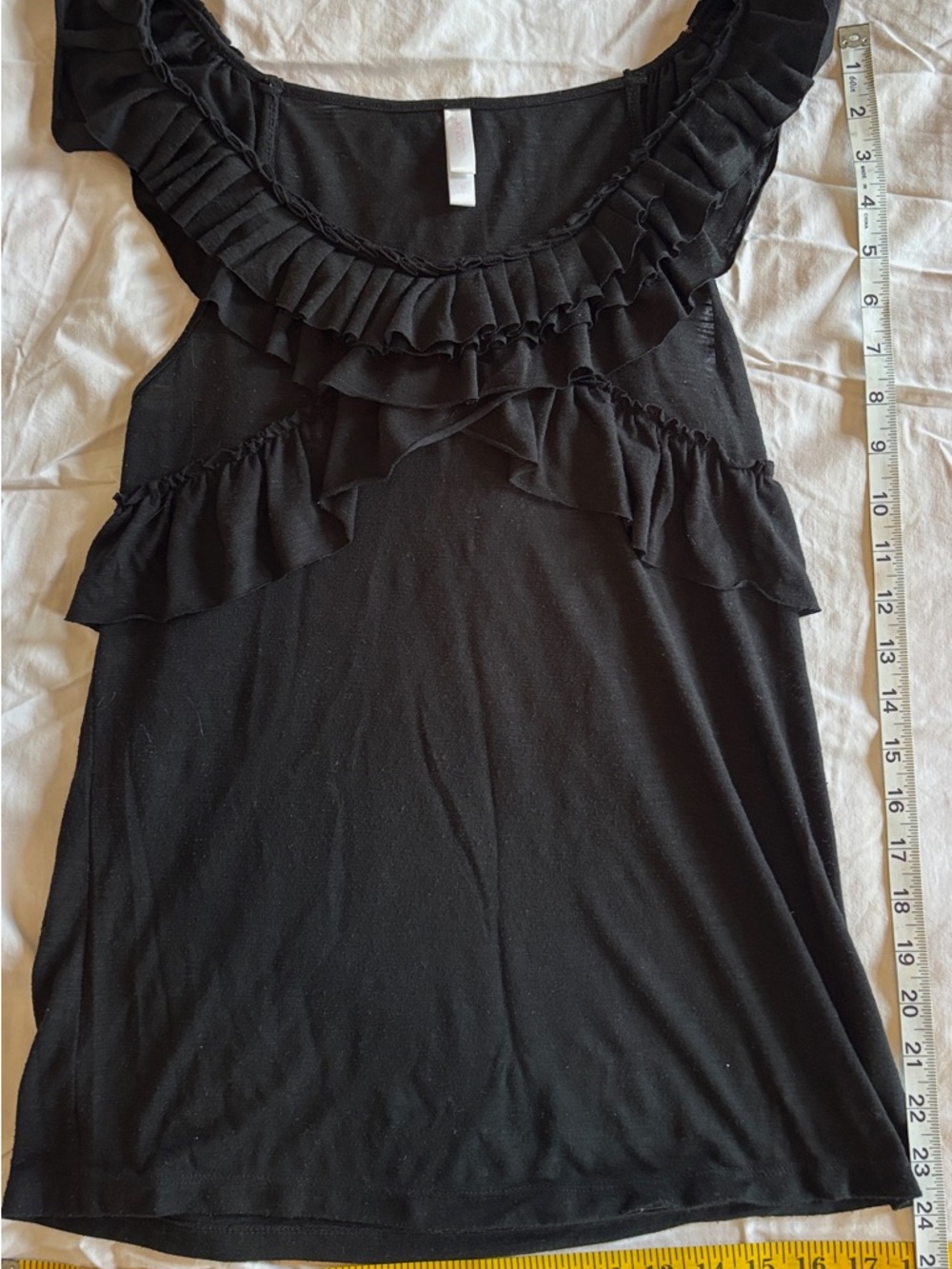 Xhilaration Black Ruffle Tank Top